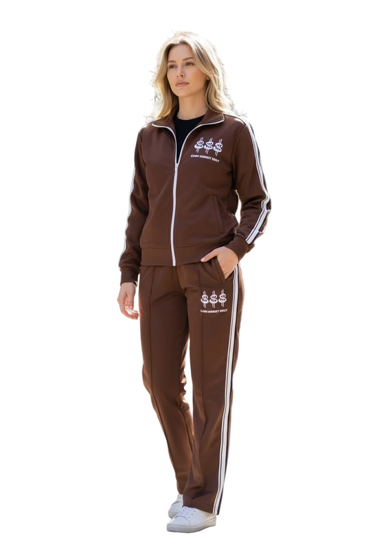 Cash Money Only Tracksuit(brown)