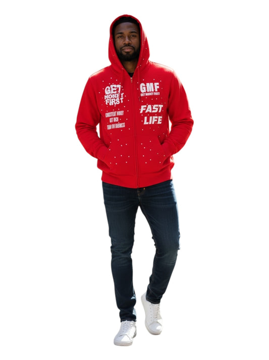Get Money First Hoodie(red)
