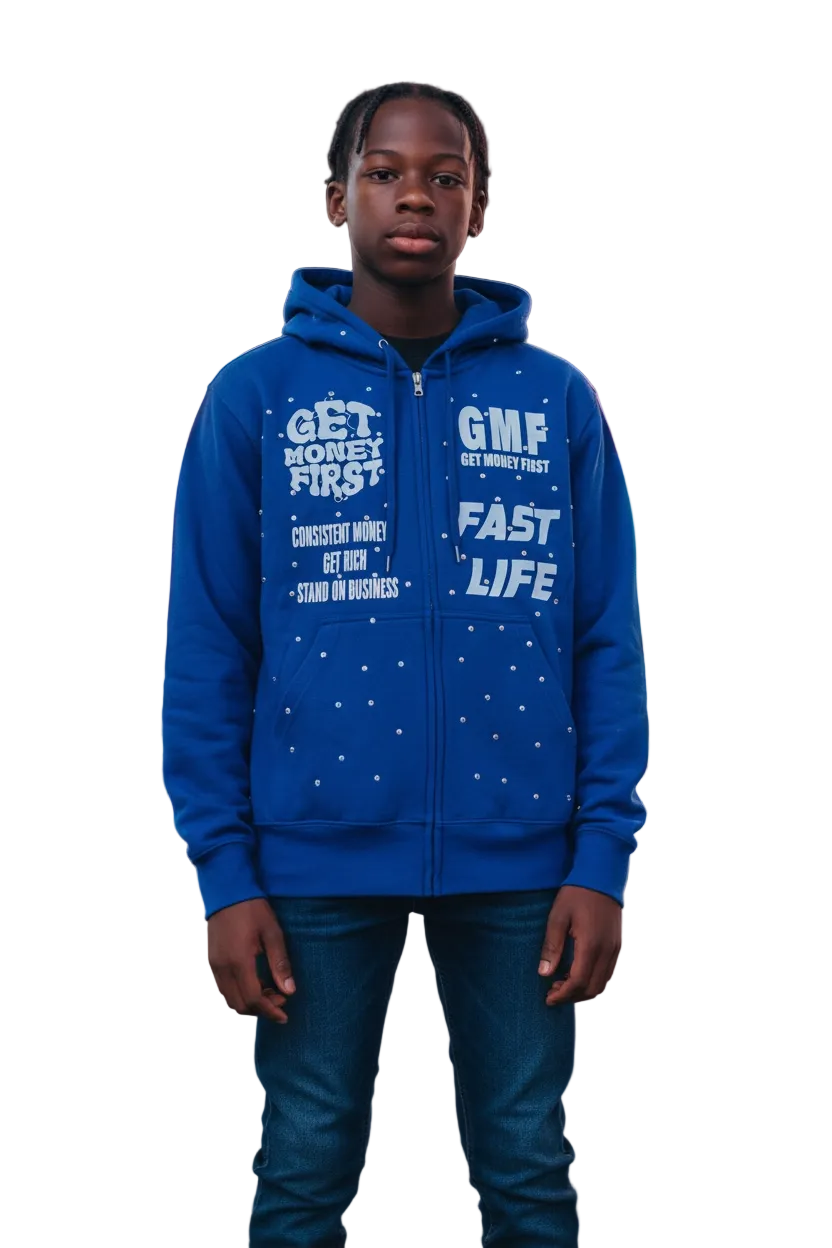Get Money First Hoodie(blue)